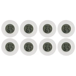 4 - Piece Mini Digital Hygrometer Thermometer Set - Indoor Humidity & Temperature Monitor with LCD Display (White 8pcs)