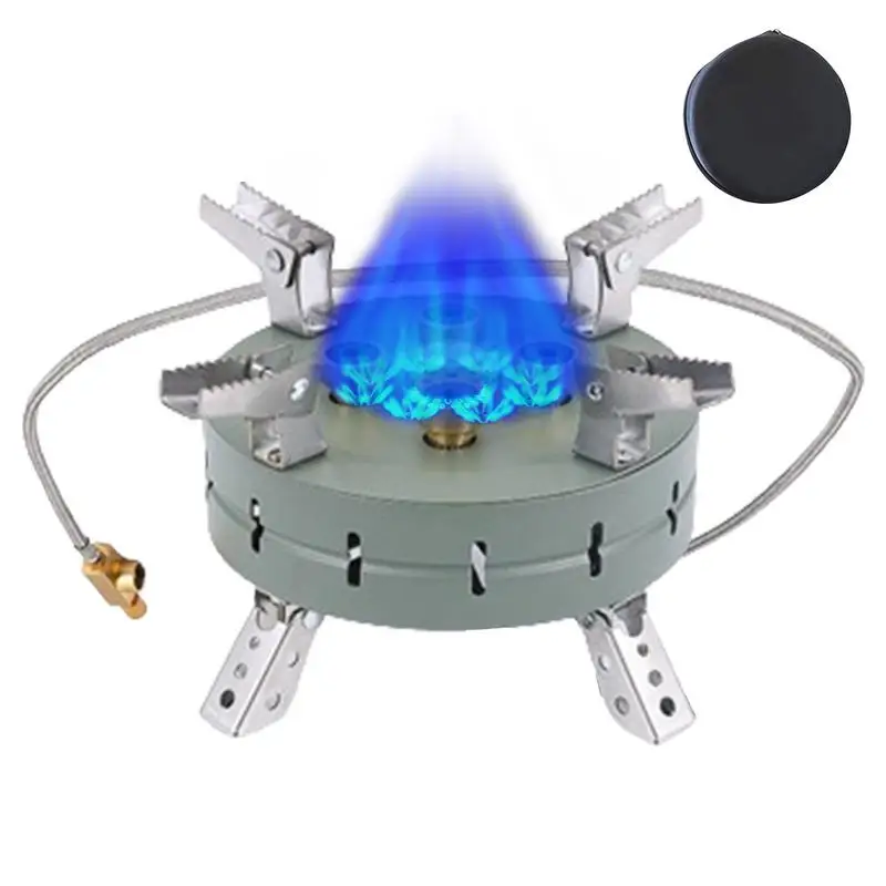 

Outdoor Camping Stove 5 Copper Fire Holes Camping Burner Stove Windproof 13800w Camp Fire Stove With EVA Storage Bag For Picnic