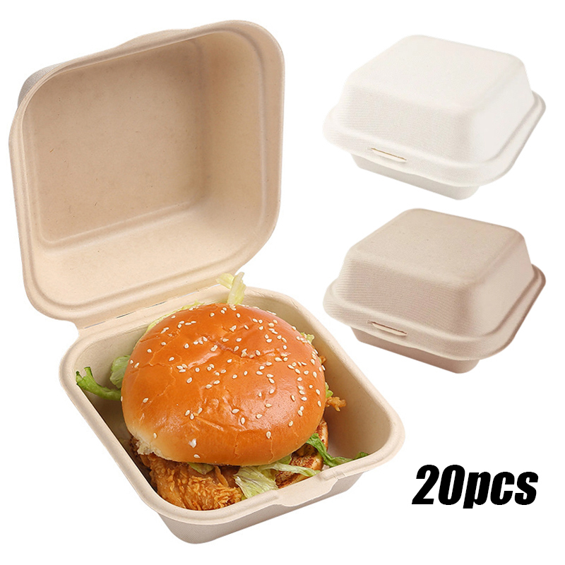 10/20pcs Disposable Bento Food Containers Baking Dessert Cake Bowl Packaging Burger Snack Boxes Microwavable Home Lunchbox