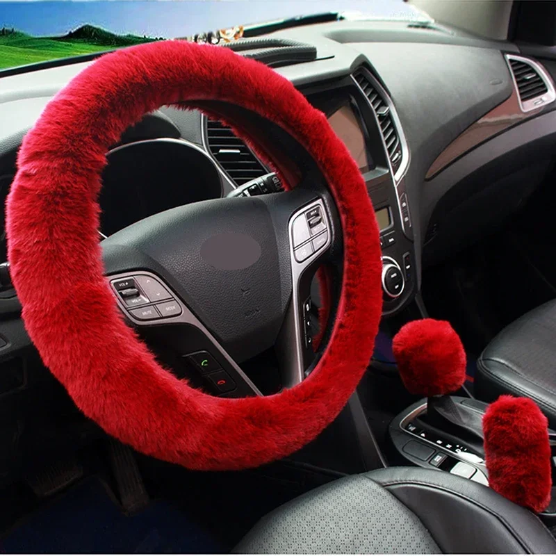 Pink Steering Wheel Cover - Stylish Fuzzy Car Fur Fluffy Set Pink Steering Wheel Cover - Stylish Fuzzy Car Fur Fluffy Set