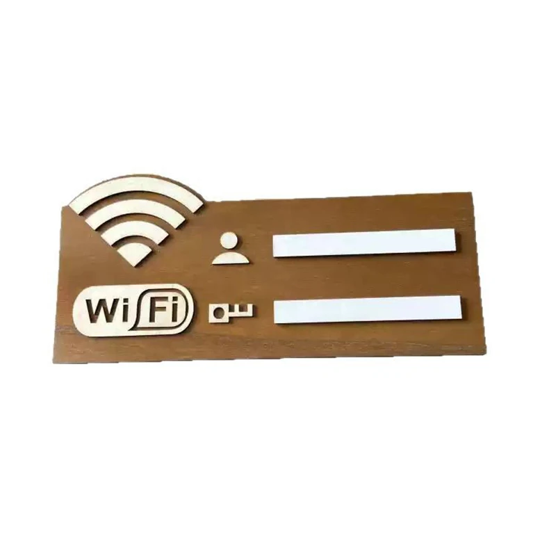 WIFI Sign Wooden Wall Stickers Rewritable Handwriting Account And Password Reusable for Public Shoping
