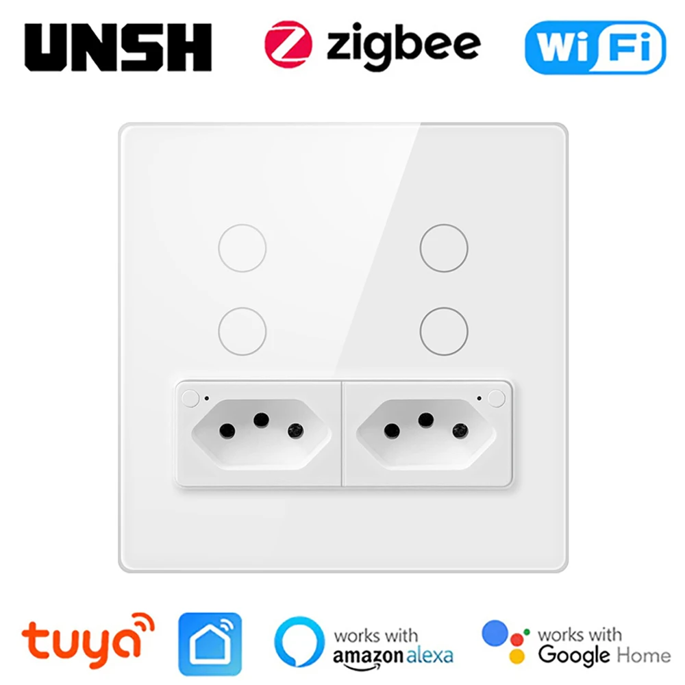

Смарт-выключатель Tuya, Бразилия, Wi-Fi/zigbee, 16 А, 4 клавиши