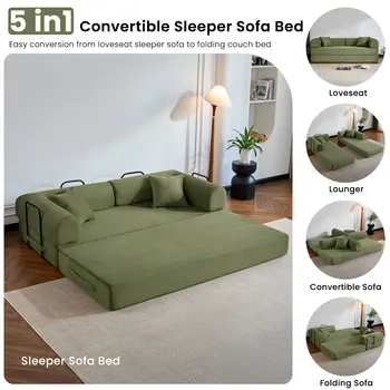 Convertible Corduroy Sofa Bed 3