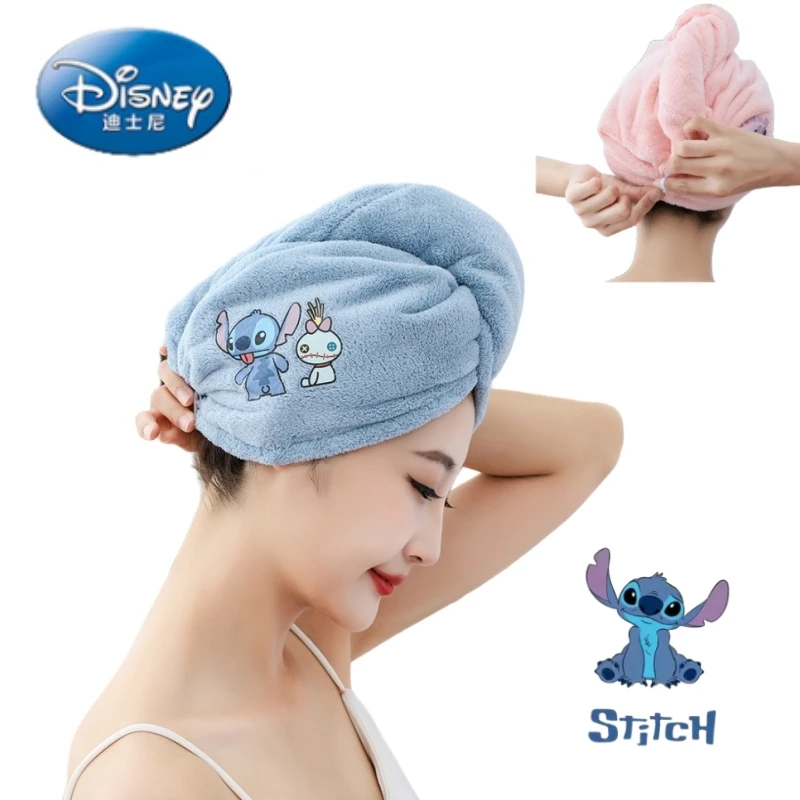 Disney Stitch Hair Drying Cap Anime Woman Girls Cute Extra Thick Quick Drying Bun Head Cuffia Da Doccia Cuffia Aspirante Asciugamano Per Asciugare I C