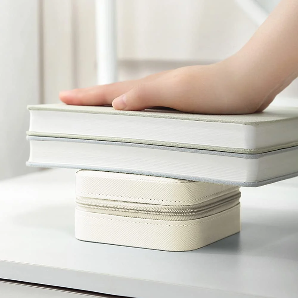 Jewelry Storage Box Portable Organizer Display Travel Jewelry Zipper 3D Pattern Case Box Earrings Necklace Rings Jewelry Box