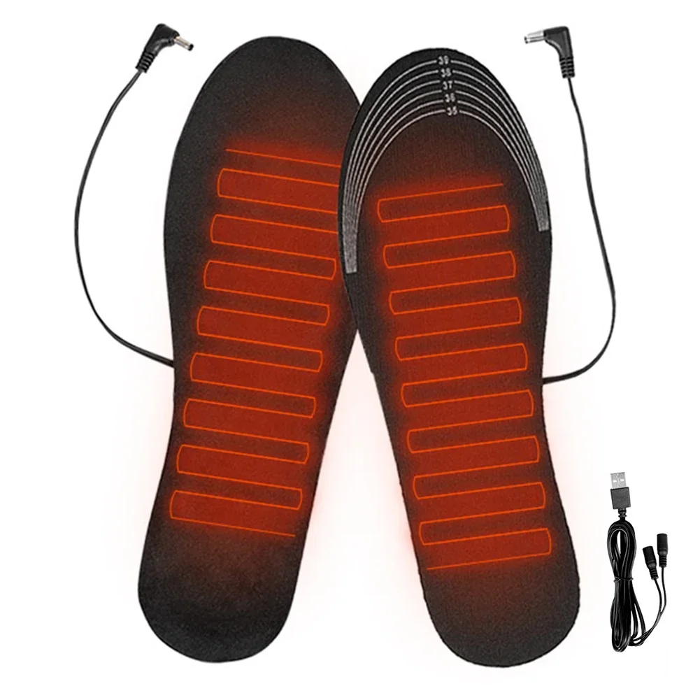 Electric Foot Warmer Comfortable Rechargeable Heated Insoles Lightweight 3 Heating Levels for Winter Fishing Hiking Camping