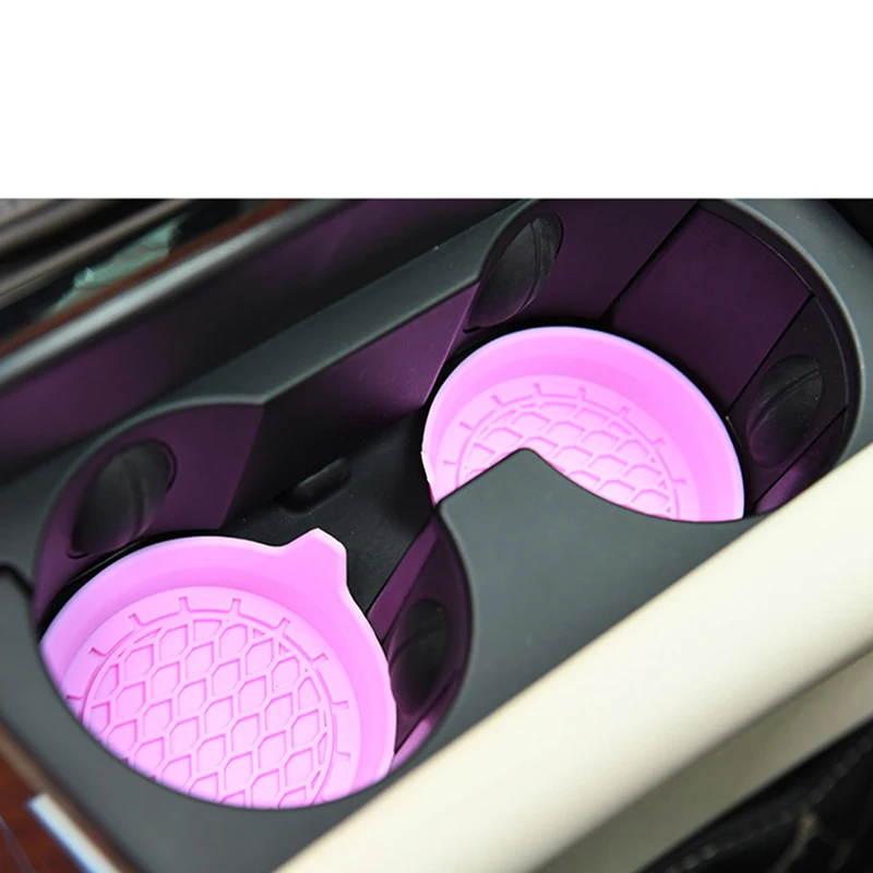 Car Coaster Pads 1/4pcs Silicone Non-Slip Water Cup Pad Car Cup Groove Anti-Scalding Mat Bottle Holders Interior Accessories cup holder coasters,car coaster pads