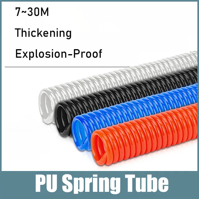 สายลมแบบขดลม PU สายลมแบบขดเกลียว ข้อต่อแบบ C สายลมโพลียูรีเทนแบบขด สำหรับเครื่องอัดอากาศ 1