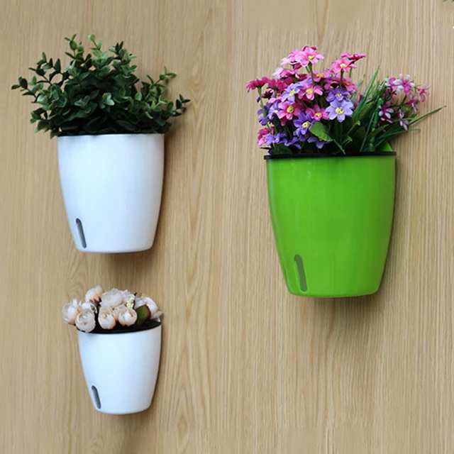 Falra Szerelt Ön Öntözőkészülék Fazék Automatikus Vízelnyelő Kreatív Víztároló Virágcserapár Beltéri Kültéri Irodakerthez - Image 4