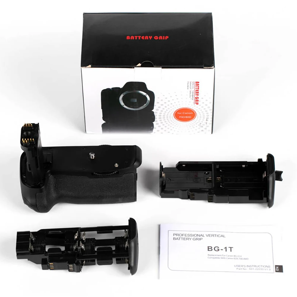 Battery Grip Pack Holder For Canon EOS 70D 80D DSLR Camera LP-E6 Replacement Power As BG-E14