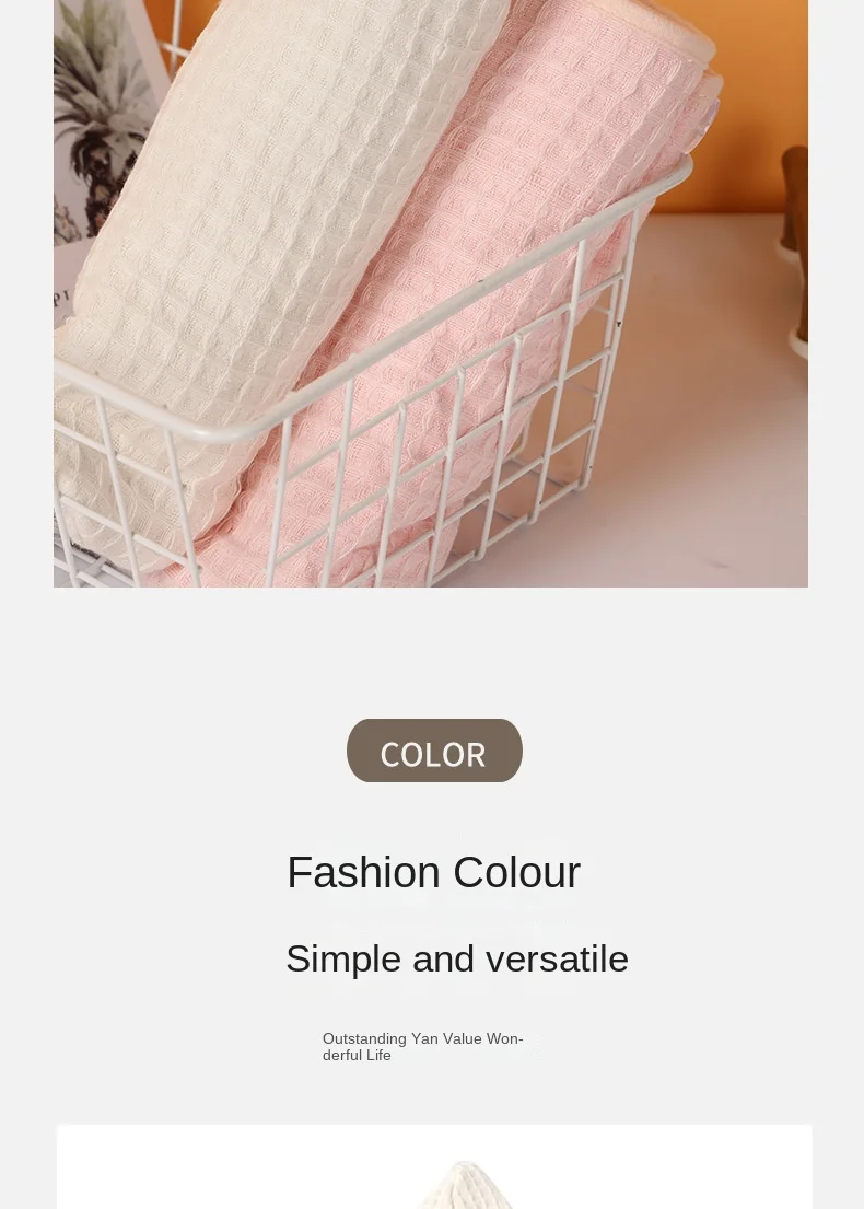 Waffle Thickened Double-layer Pure Cotton Dry Hair Cap Absorbent Bag Turban Wash Hair Wipe Head Towel Shower Cap 6