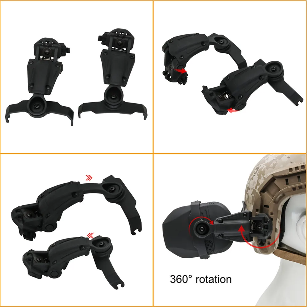 Tactical Headphone Airsoft Shooting Headset Accessories Tactical Helmet ARC Rail Adapter for Walker's Razor Electronic Earmuffs