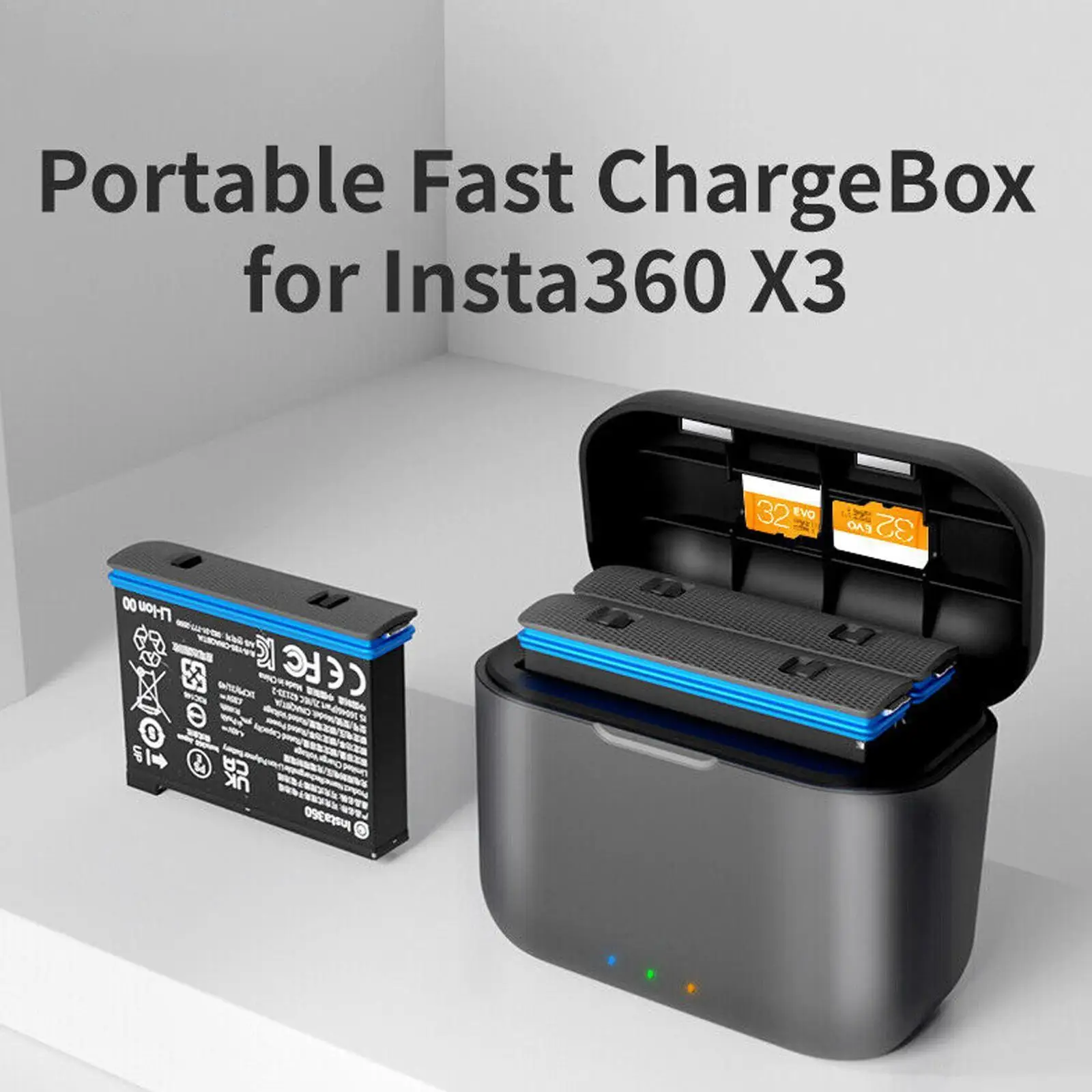AMagisn Amai Is Suitable For Insta360 X3 Smart Battery Fast Charging Box 360 To Store 360X3 Accessories