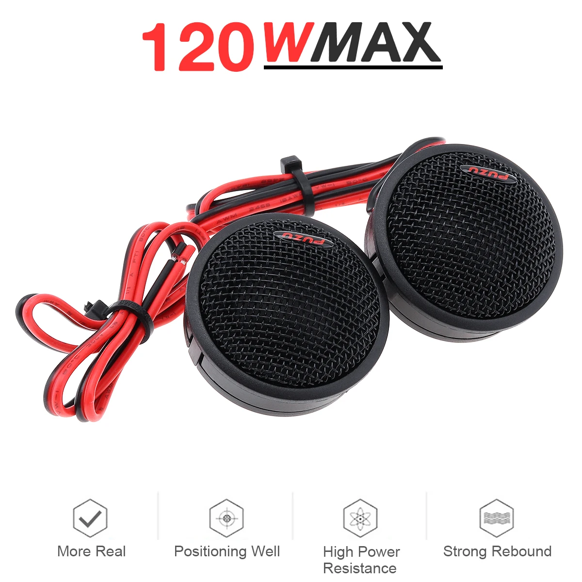 2pcs Universal Plastic Silk Car Dome Tweeter Loudspeaker for Car Modification High-Pitched Car Audio Modification