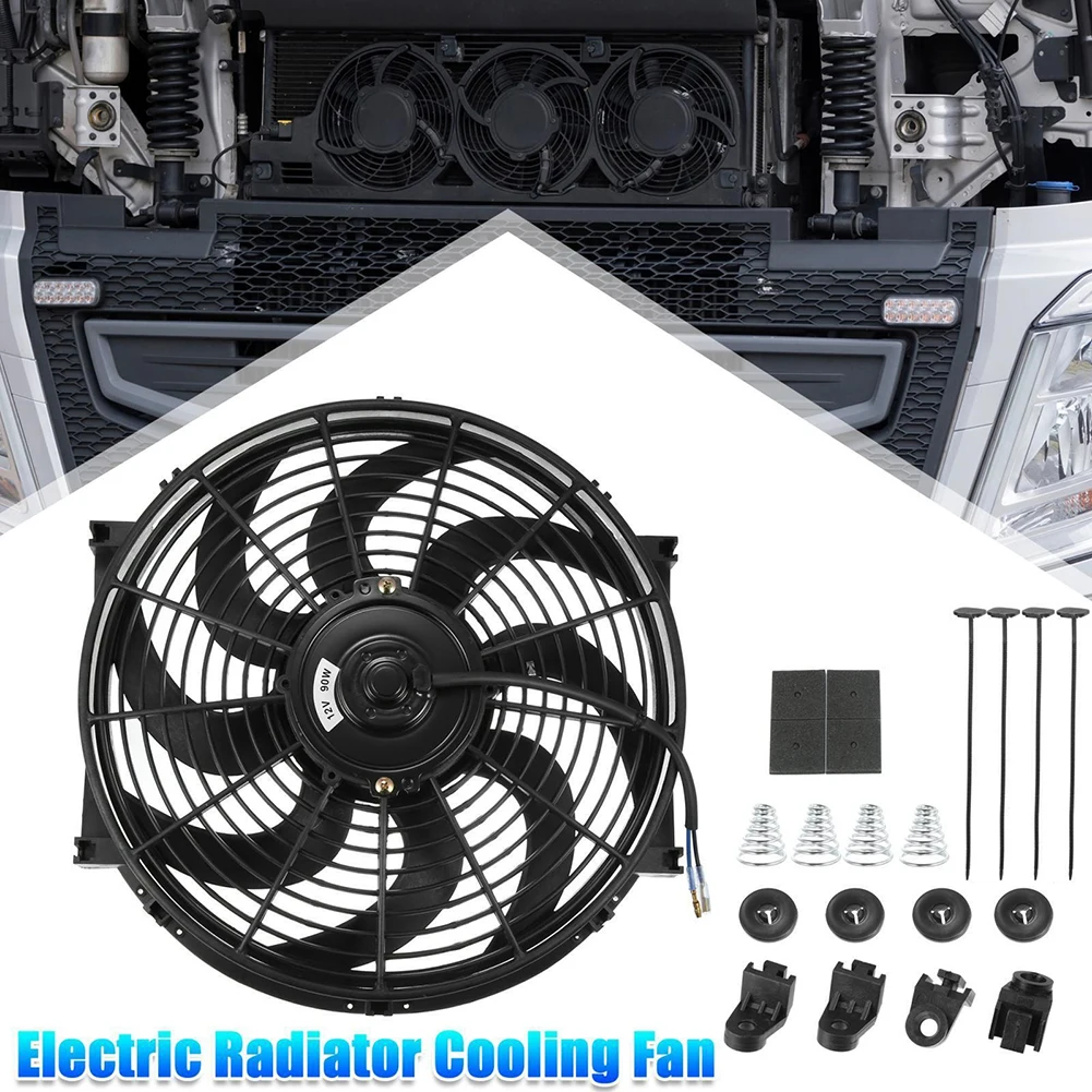 

Universal Electric Car Radiator Cooling Fan High Performance 12V 90W 8 Blades Engine Cooling Fan Radiator With Mounting Kit