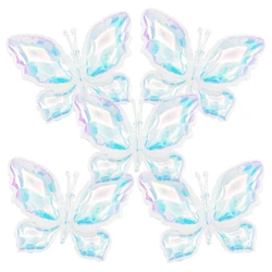 5 - Piece Iridescent Butterfly Balloon Set for Birthday Party Decorations (5pcs Clear)