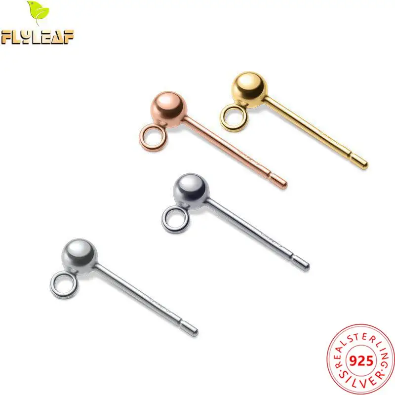 

4 шт., аксессуары для сережек-гвоздиков в виде колец, Платиновое золото 18 карат, фурнитура для изготовления ювелирных изделий своими руками, ...