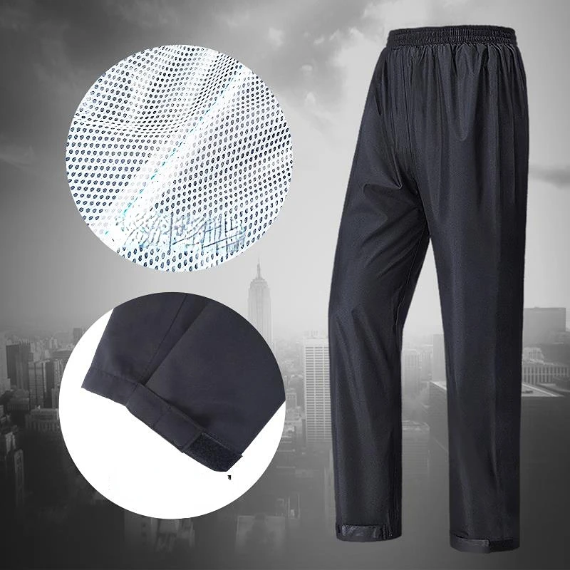 Double Layer Rain Pants Waterproof Outdoor Motorcycle Cycling Rain Pants Trousers Rainproof Fishing Camping Hiking