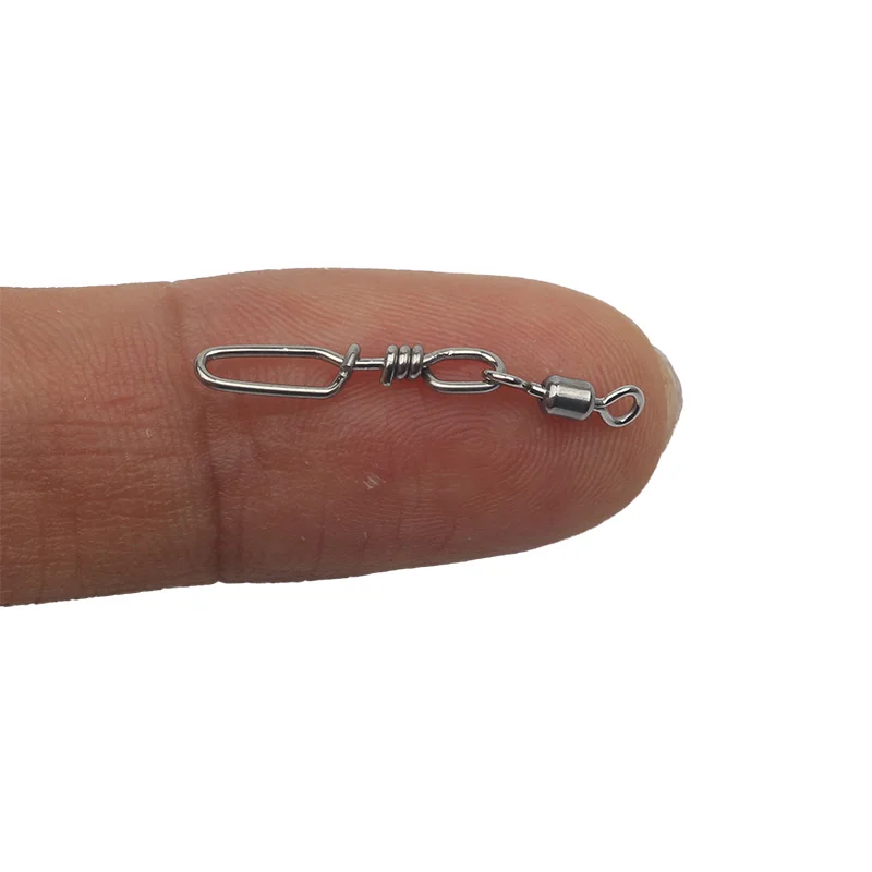 Stainless Steel Fishing Accessories Connector Pin Swivel Fishhook Lure Quick Snap Power Speed Pass through the guide ring Tackle