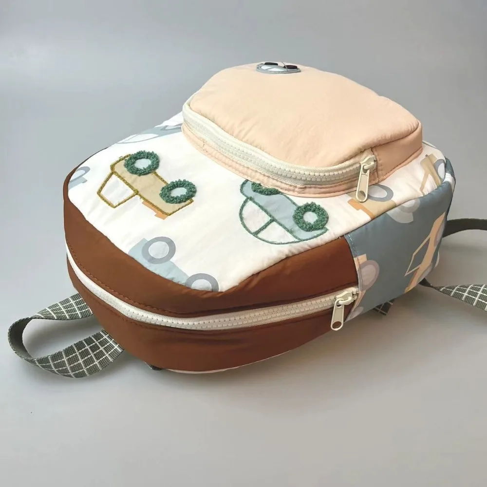Cartoon Car Embroidery Children's School Backpack Kindergarten Multifunctional School Bags Boys and Girls Lightweight Backpack 1