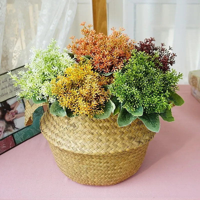 

8Pcs Rice Ear Grass Artificial Plants Fake Flower Accessories Home Decor DIY Bouquet Wedding Flower Arrangement Bridal Bouquet