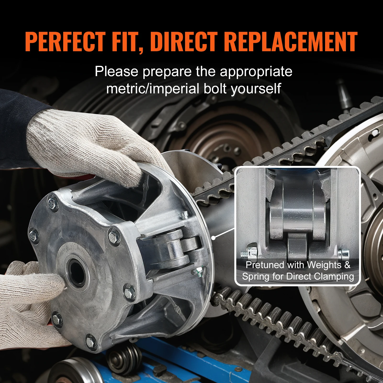 SucceBuy Primary Drive Clutch for Polaris Sportsman 500 4x4 1998-2005, Primary Clutch EBS Type with Weights and Springs for ATVs