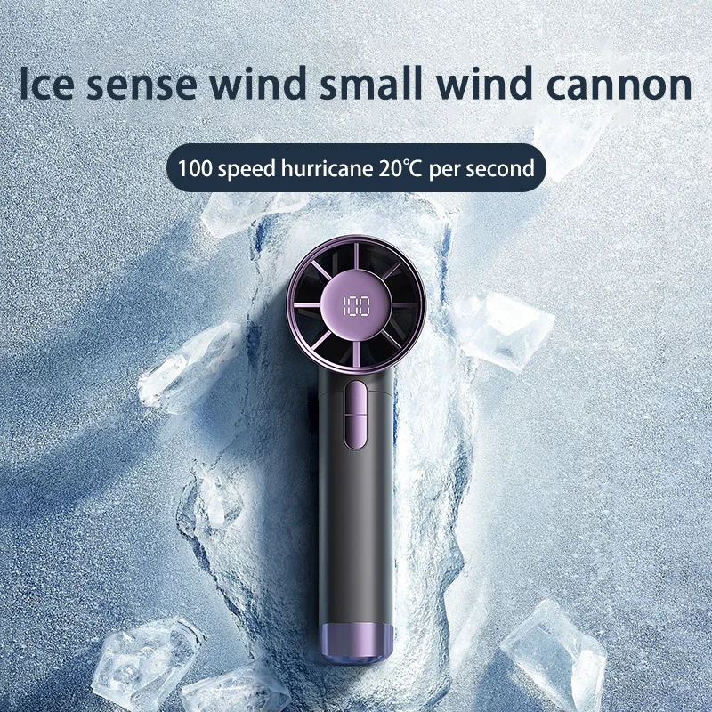 Lenovo 10000mah Portable Handheld Fan 100 Speeds Adjustable Turbo LED Display Rechargeable Ice Cooling Personal Fan NEW 2
