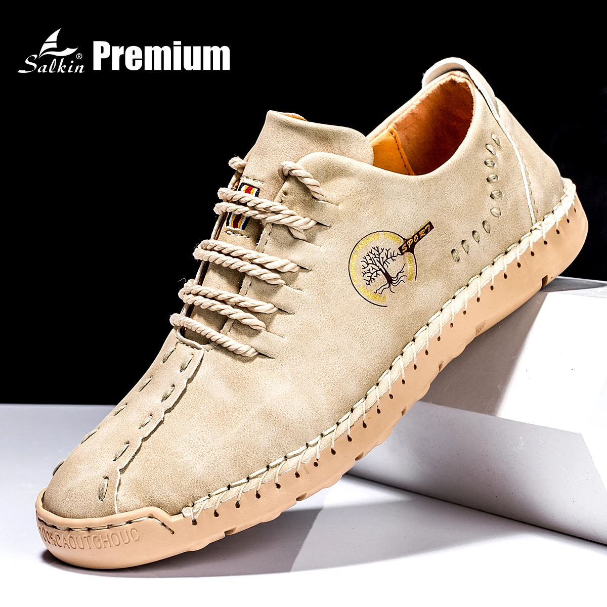 Salkin-Men-s-Fashion-Vintage-Hand-Stitching-Soft-Business-Casual ...