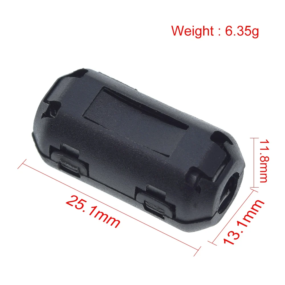 TZT 5mm Clip-On Ferrite Ring Core Noise Suppressor For EMI RFI Clip Cable Active Components Filters