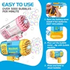 40Holes Electric Bubble Gun Automatic Gatling Bazooka Bubble Machine With Light Children Outdoor Soap Bubble Blowing Toys 3