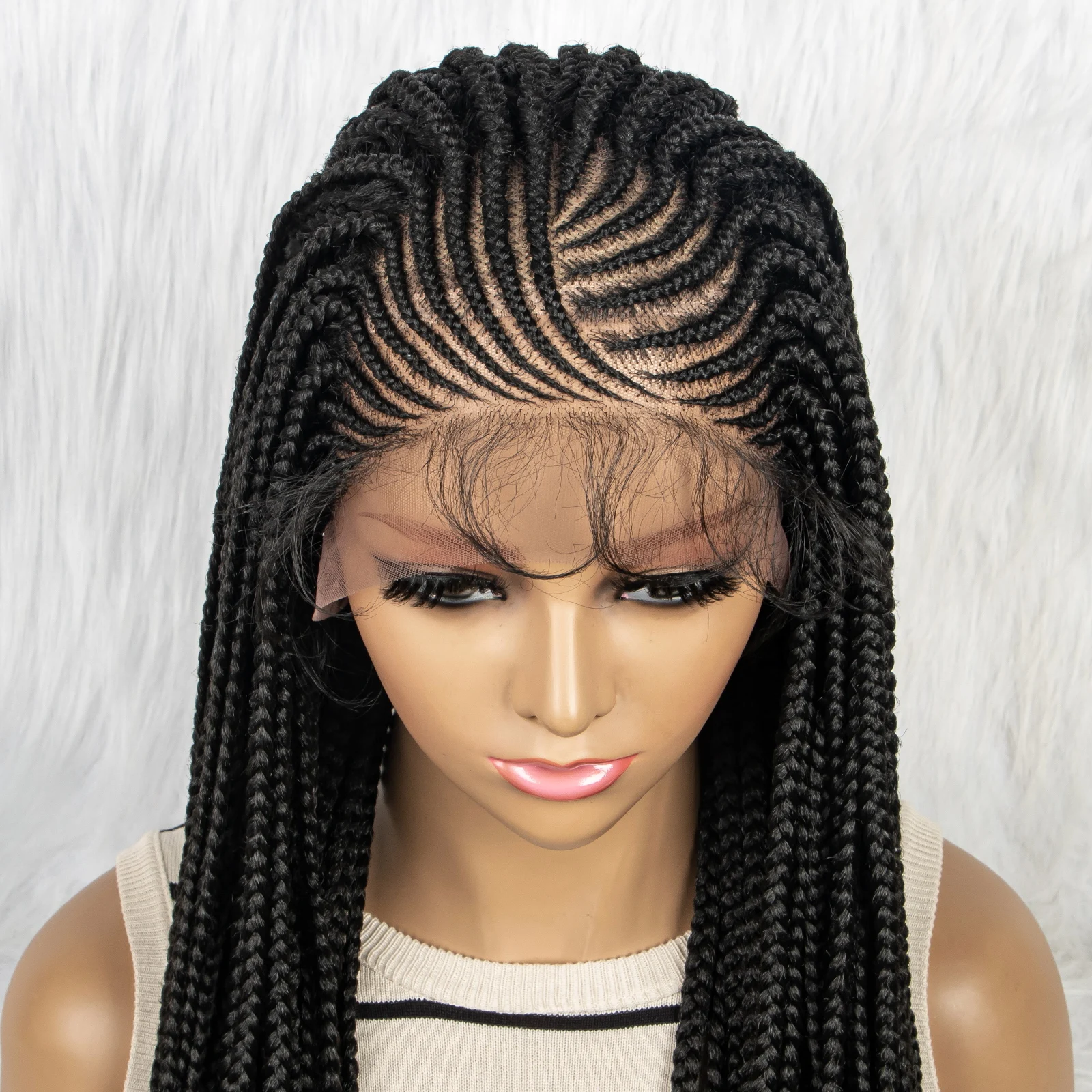 Synthetic Braided Wigs 13x4 HD Lace Front Braided Wigs for Black Women Synthetic Lace Front Wigs Braided Wigs With Baby Hair