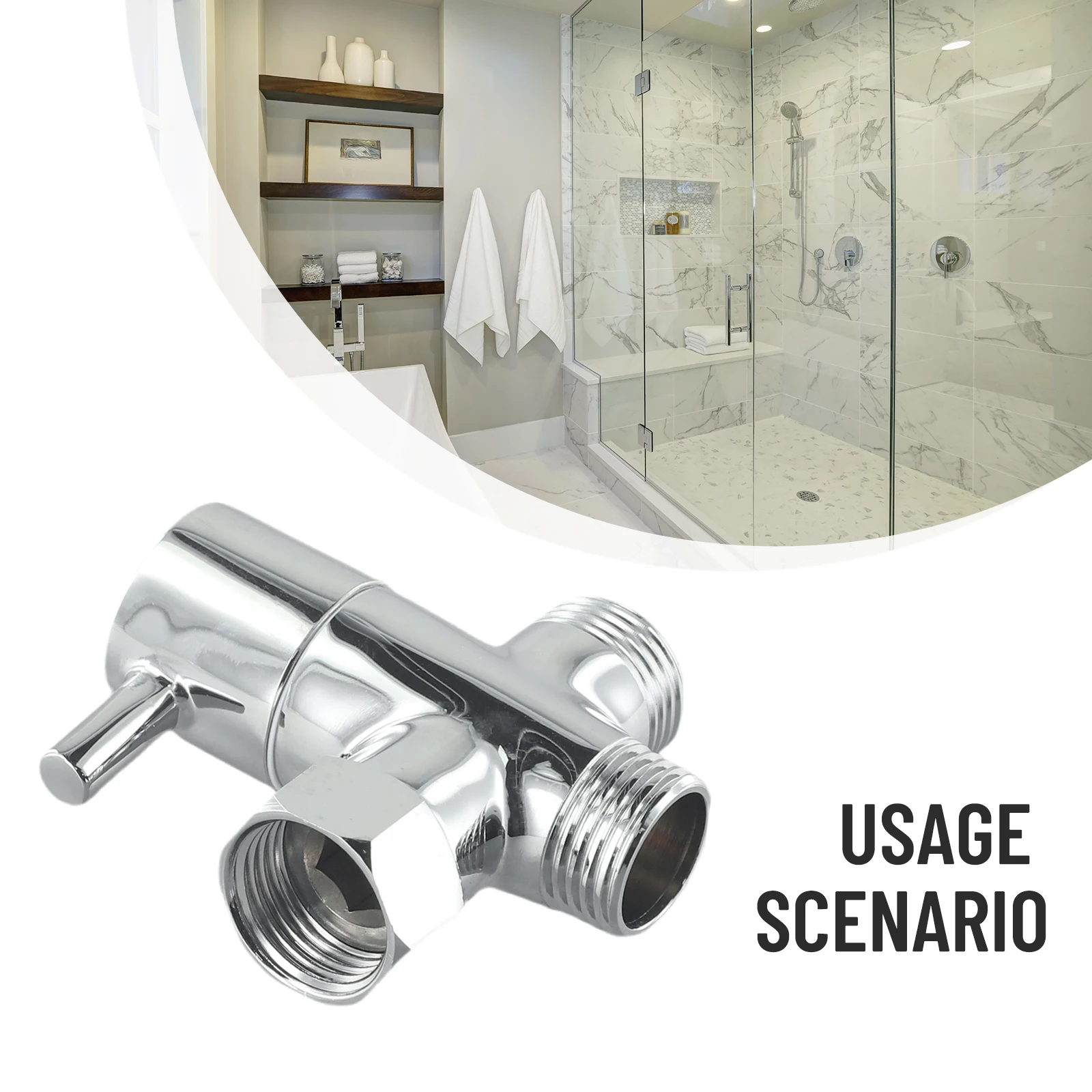 

G1/2 Inch 3 Way Brass Diverter Valve T Adapter Converter Fitting Chrome For Shower Head Diverter Valve Water Distribution Valve