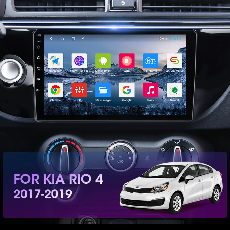 for Kia Rio IV FB 2020-2021 Android 10.0 GPS Navigation Radio Stereo  Headunit Inch Touchscreen Carplay Bluetooth FM AM RDS DSP Steering Wheel  Con-