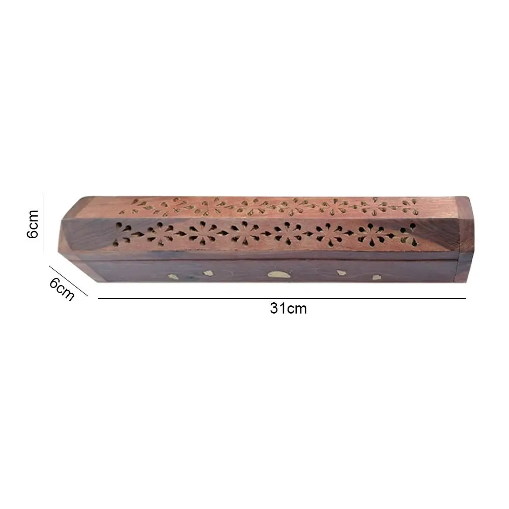Wooden Incense Stick Holder Burning Insence Box Insense Burner Ash Catcher Chinese Style Gift Home Decoration