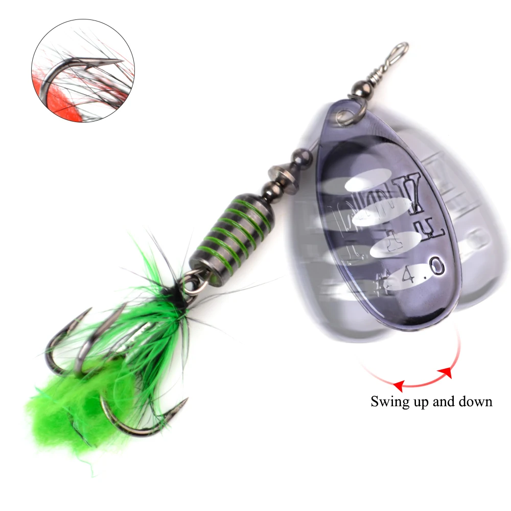 Description Picture 2 of itemFTK 7.5g 12g 17.5g Metal Spinner Bait With Treble Hooks Hard Arttificial Bait Fishing Lure Pike Bass