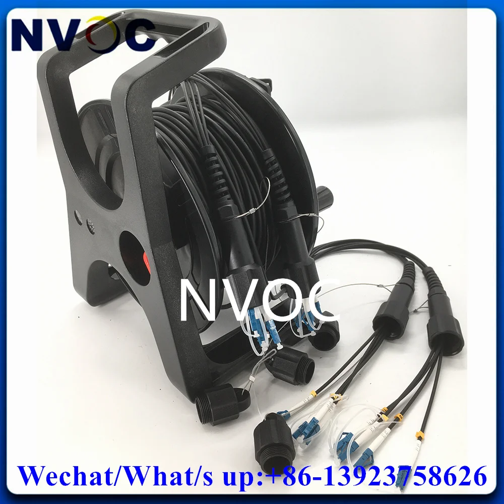 

50 м 8C 8 ядер одномодовый G657A1 SM PDLC TPU полевой Тактический волоконно-оптический соединительный шнур соединительный кабель с портативным барабаном PCD235/катушкой