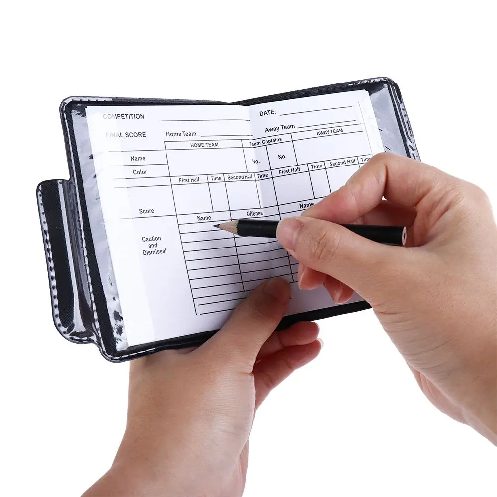 Red Card Soccer Referee Card Recording Paper Score Sheets Soccer Referee Book with Pencil Yellow Card Football Referee Wallet