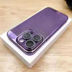 Slim Metal Cooling Case with Lens Protection and Breathable Mesh Design - iPhone 15 Plus (Purple)
