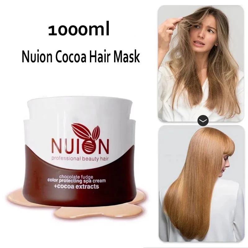 Nuion Cocoa Hair Mask Spa Cream Fudge Color Protecting Extracts Lock Color Protect Roll Smooth Nourish Repair Damaged Hair