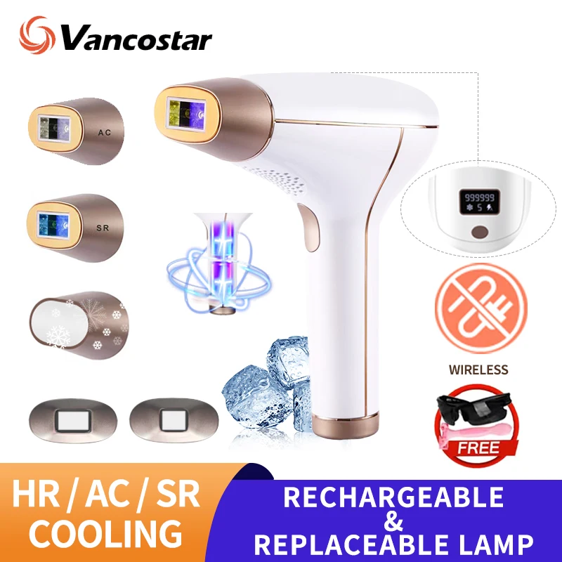 Wireless Laser Hair Removal Rechargeable 4in1 Replaceable Lamp Cooling Painless Permanent Bikinis Trimmer IPL Epilator laser hair removal hair removal epilator