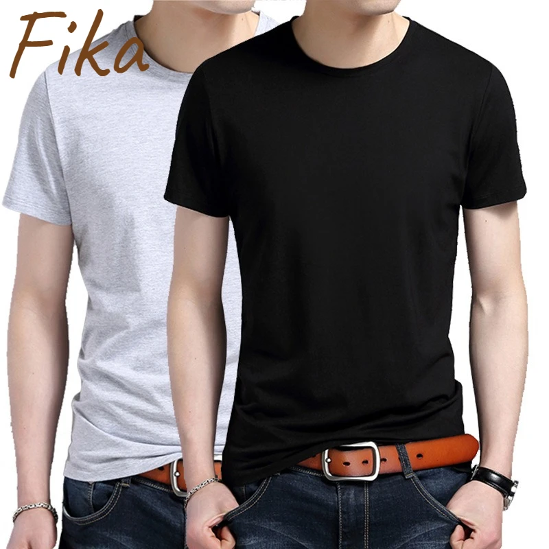 

2024 Summer Solid Color Pure Cotton Short-sleeved High-quality Round Neck Men's T-shirt Unisex Comfortable Breathable Couple Top