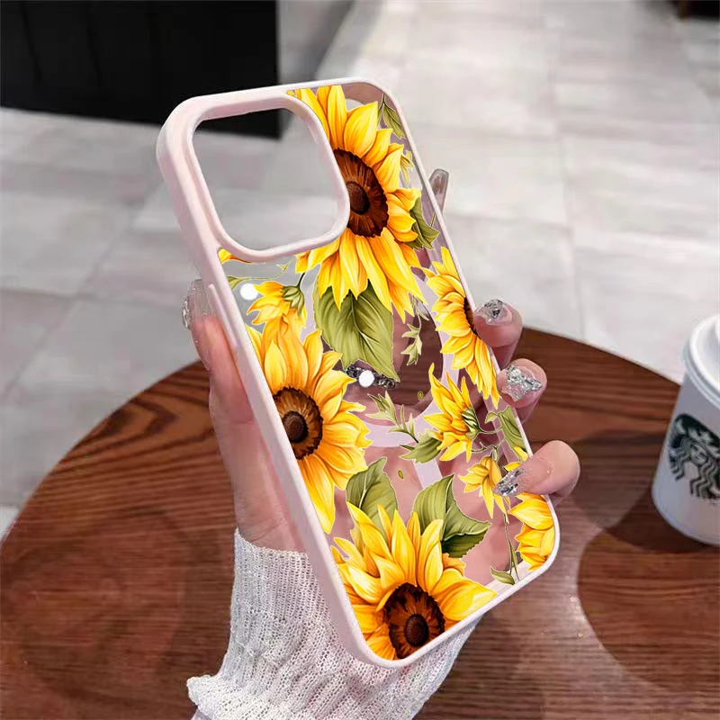 Sunflower Magnetic Phone Case - Vibrant Yellow Soft Cover