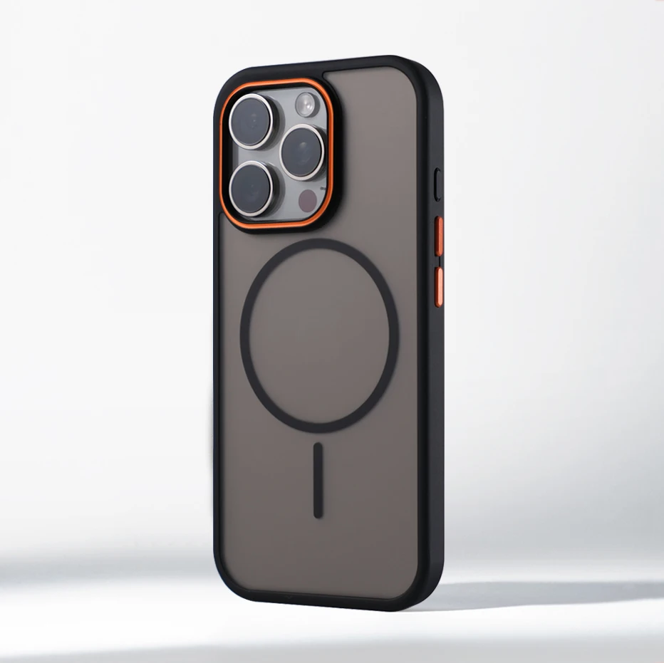 Premium Matte Translucent Magnetic Phone Case with Magsafe-Compatible Wireless Charging and Shockproof Protection