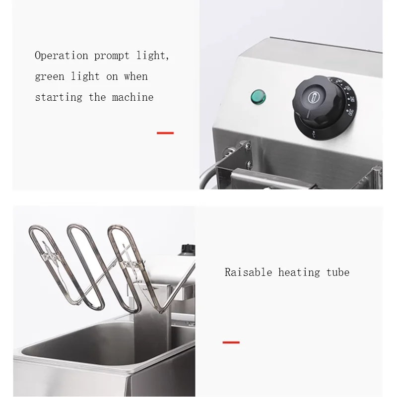8L Electric Frying Pan Commercial Single-cylinder Timed French Fries Intelligent Automatic Lifting Large-capacity Fryer Electric