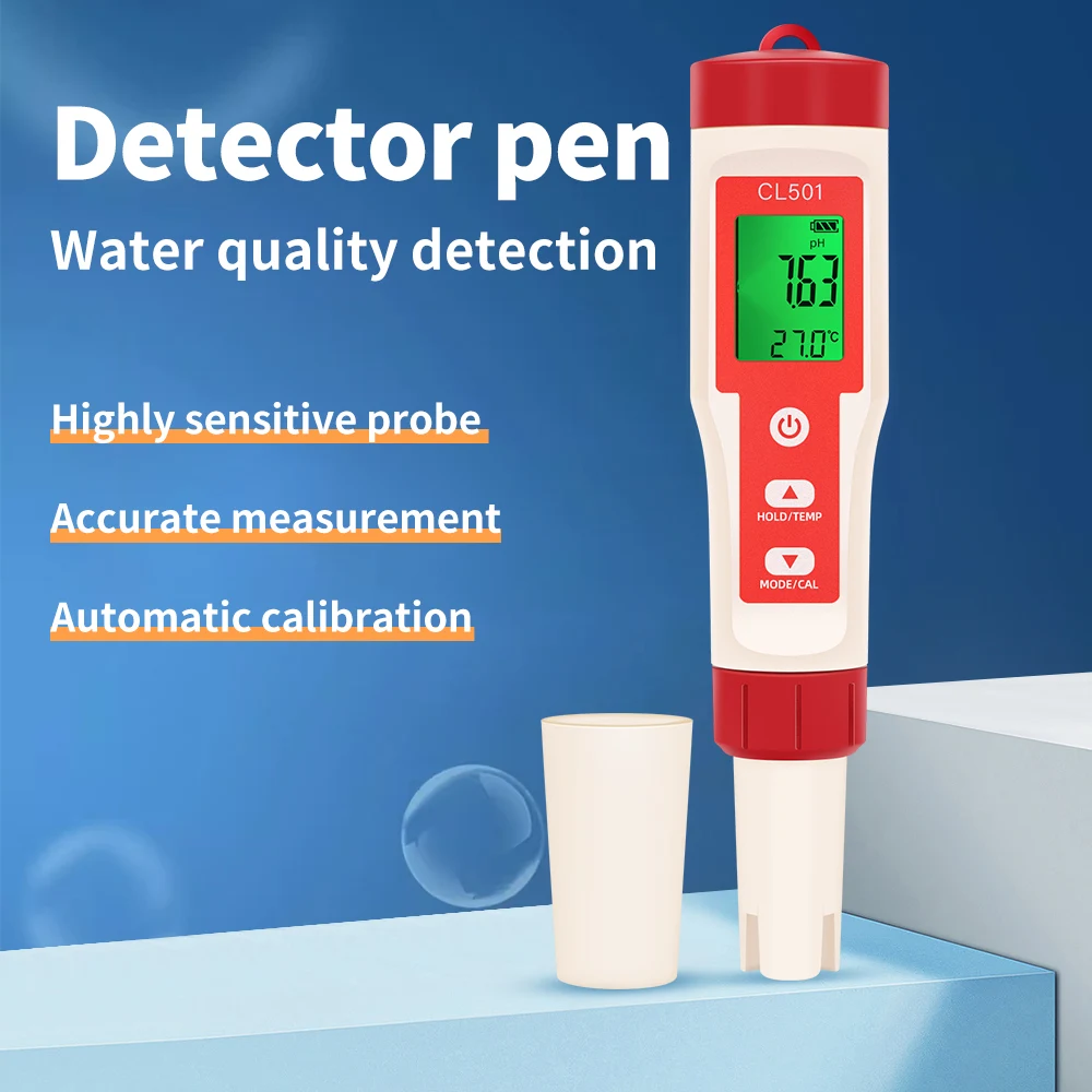 Description Picture 3 of item5 In 1 Chlorine Meter PH Meters ORP H2 Temp Cl2 Detector Water Quality Monitor Test Tool Filter for Swimming Pool SPA Water
