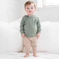 Bamboo Fiber Baby Hooded Sweatshirt Long-Sleeve Baby Boy Girl Clothes Toddler Pullover Tracksuits Terry Jogger Set Baby Clothing 2