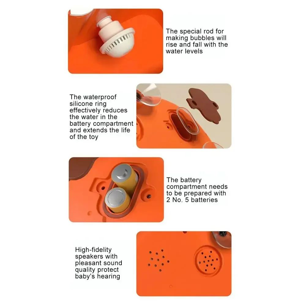 Plastic Dinosaur Bubble Bath Toy with Music for Kids
