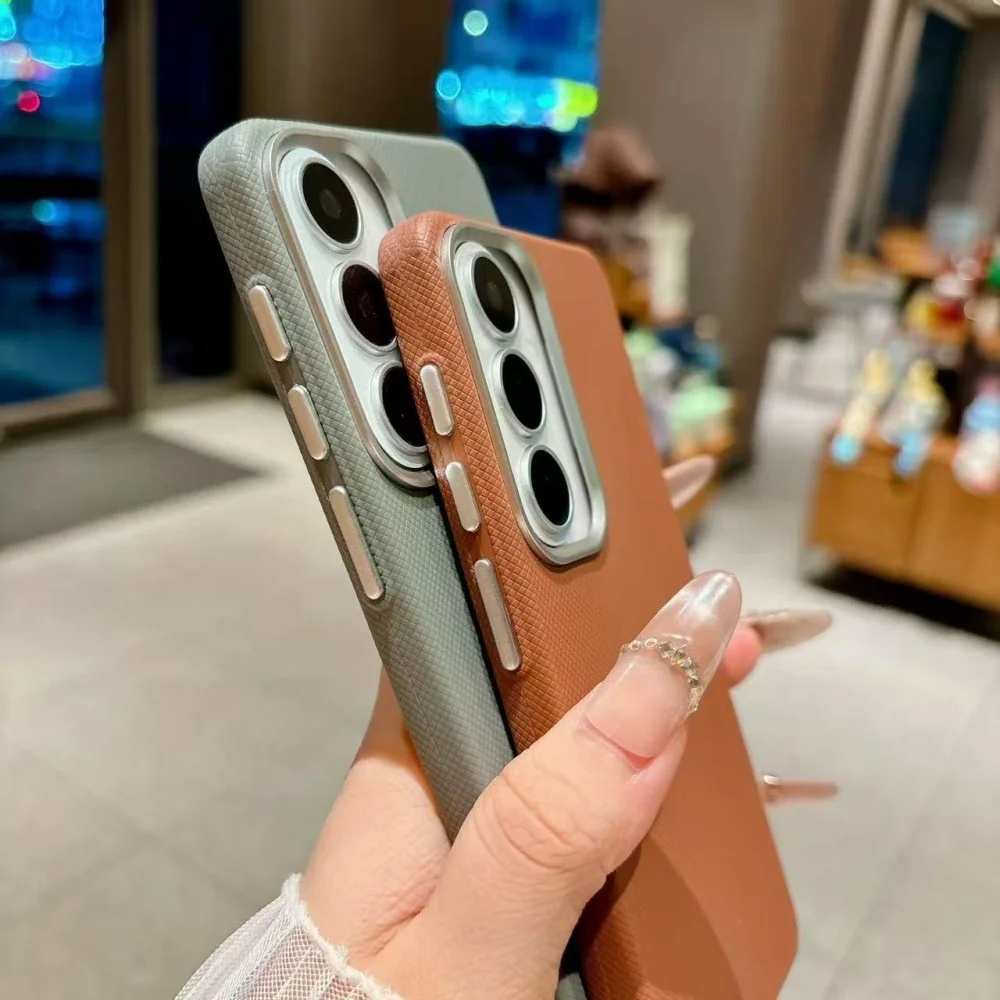 Woven Texture Leather Matte Shockproof Phone Case