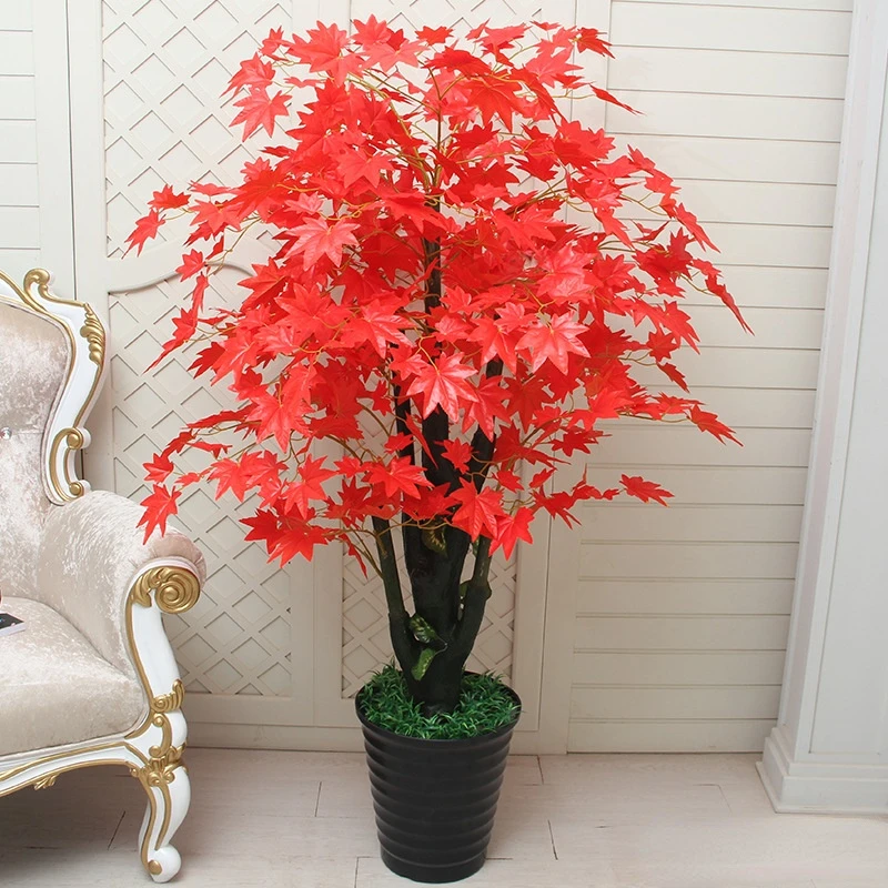Grand arbre d'érable rouge en pot de 1.3 à 1.8m, plante artificielle pour  ameublement de maison, hôtel, Hall d'exposition, décoration de bureau,  Campus, nouveau | AliExpress