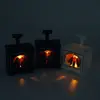 DIY Mini LED Glowing Fireplace Model Winter Christmas Halloween Gifts Mini Illuminated Fireplace Micro Landscape Ornaments 2